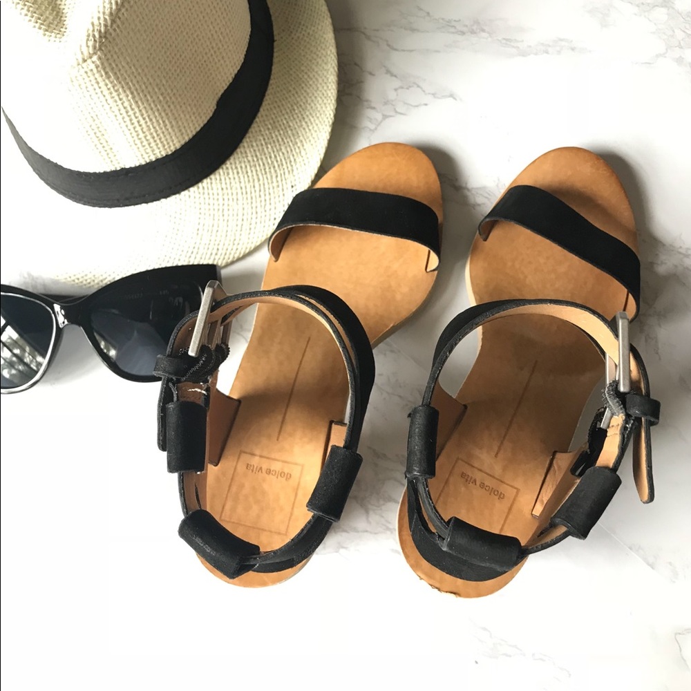Dolce Vita Black nubuck Heels Sandal - Picture 2 of 8